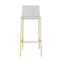 Set of Two Contemporary Acrylic and Gold Bar Stools