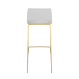 Set of Two Contemporary Acrylic and Gold Bar Stools