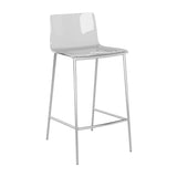 Set of Two Contemporary Acrylic and Nickel Counter Stools