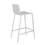 Set of Two Contemporary Acrylic and Nickel Counter Stools
