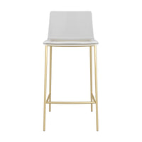 Set of Two Contemporary Acrylic and Gold Counter Stools