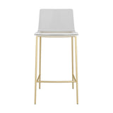Set of Two Contemporary Acrylic and Gold Counter Stools