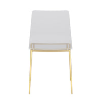 Set of Two Acrylic and Gold Steel Chairs