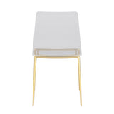 Set of Two Acrylic and Gold Steel Chairs