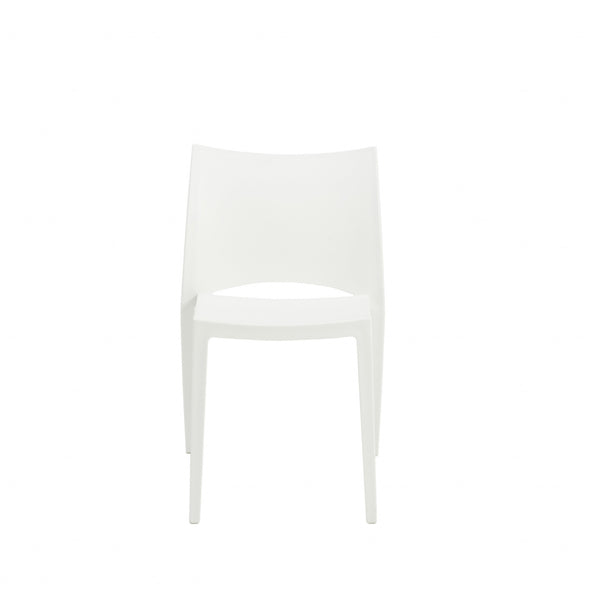 Set of Two White Stacking Indoor or Outdoor Chairs