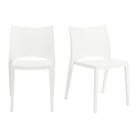 Set of Two White Stacking Indoor or Outdoor Chairs