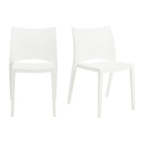 Set of Two White Stacking Indoor or Outdoor Chairs