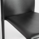 Set of Two Premium All Black Stacking Dining Chairs