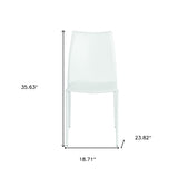 Set of Two Premium All White Stacking Dining Chairs