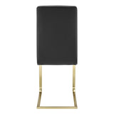 Set of Two Mod Black and Gold Dining Chairs