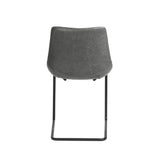 Set of Two Gray Faux Faux Leather Black Cantilever Chairs