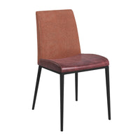 Set of Two Brown and Rust Stainless Steel Chairs