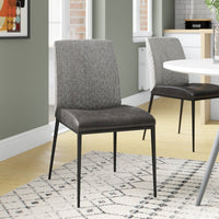 Set of Two Gray and Light Gray Stainless Steel Chairs