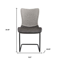 Set of Two Gray Metro Mix Cantilever Dining Chairs