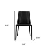 Sleek All Black Faux Leather Dining or Side Chair