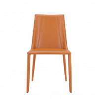Sleek All Terra Cotta Faux Leather Dining or Side Chair