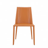 Sleek All Terra Cotta Faux Leather Dining or Side Chair