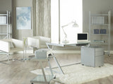 Contemporary Chrome and Frosted Glass Desk