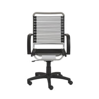 43" Chrome and Black Round Bungee High Back Office Chair