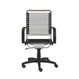 43" Chrome and Black Round Bungee High Back Office Chair
