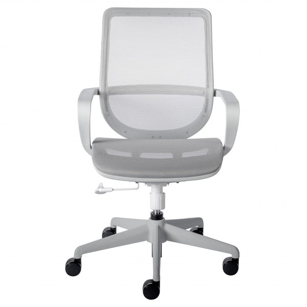 White Mesh Office Chair with Metal Frame