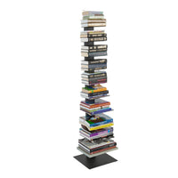 Dark Gray Metal Ten Shelf Modern Tower Bookcase