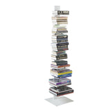 White Metal Ten Shelf Modern Tower Bookcase