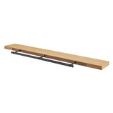 75" Natural Light Brown Wooden Floating Shelf