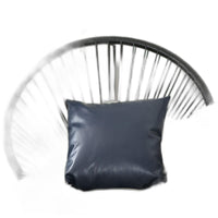 Set of 2 Navy Stripe and Solid Throw Pillow Covers