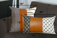 Set of 2 Brown Boho Geometric Throw Pillow Covers