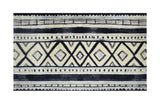 2' x 4' Black and Gray Modern Tribal Washable Floor Mat