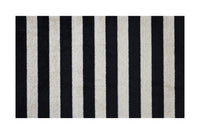 2' x 4' Black and Tan Wide Stripe Washable Floor Mat