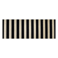 2' x 6' Black and Tan Wide Stripe Washable Runner Rug