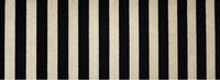 2' x 6' Black and Tan Wide Stripe Washable Runner Rug