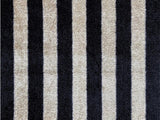 2' x 3' Black and Tan Wide Stripe Washable Floor Mat