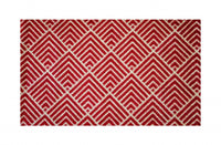 2' x 4' Deep Red and Tan Arrow Geo Washable Floor Mat