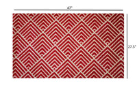 2' x 4' Deep Red and Tan Arrow Geo Washable Floor Mat