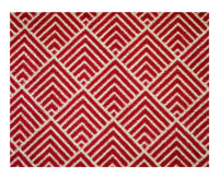 2' x 3' Deep Red and Tan Arrow Geo Washable Floor Mat