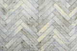 2' x 6' Rustic Gray Herringbone Washable Runner Rug