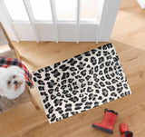 2' x 3' Black and Gray Cheetah Washable Floor Mat