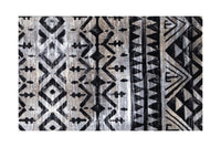 2' x 4' Black and Gray Aztec Washable Floor Mat