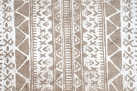 2' x 6' Sandy Tan and White Zigs and Zags Washable Runner Rug