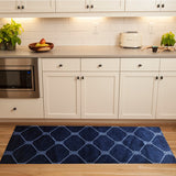 2' x 6' Navy Nautical Knots Washable Runner Rug