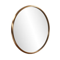 20' Antiqued Brushed Brass Round Wall Mirror