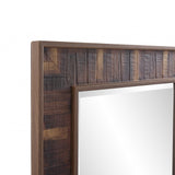 Rich Rustic Brown Faux Wood Full Body Wall Mirror