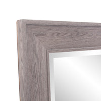 Warm Gray Faux Wood Beveled Rectangular Mirror