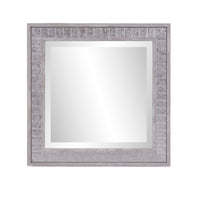 Warm Gray Faux Wood Square Mirror