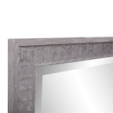 Warm Gray Faux Wood Square Mirror