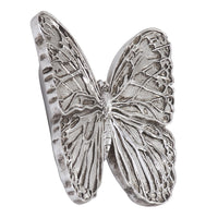 Distressed Silver Textured Butterfly Wall Art