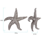 19' Silver Pewter Textured Starfish Wall Art